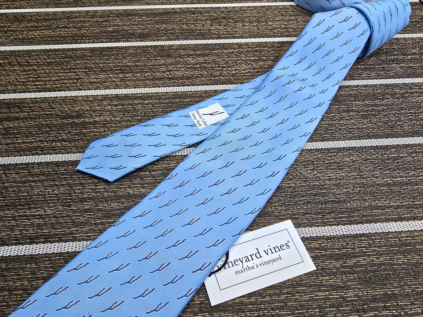 Keuka Lake Vineyard Vines Tie - Light Blue