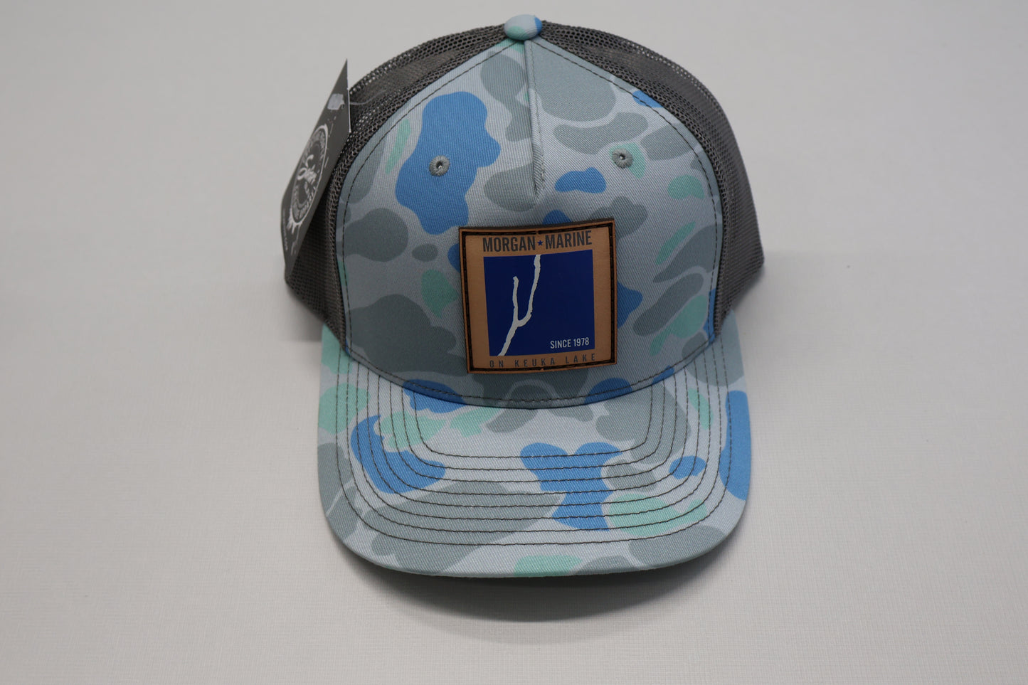 Richardson Leather Patch Pattern Trucker Cap - Duck Camo