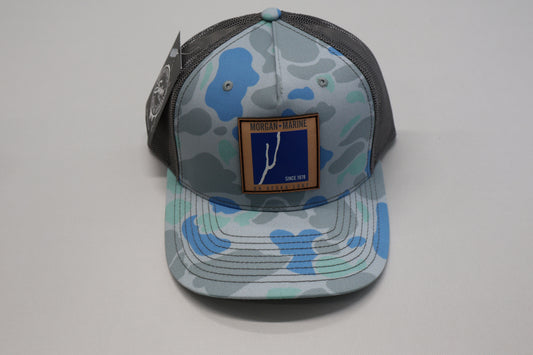 Richardson Leather Patch Pattern Trucker Cap - Duck Camo